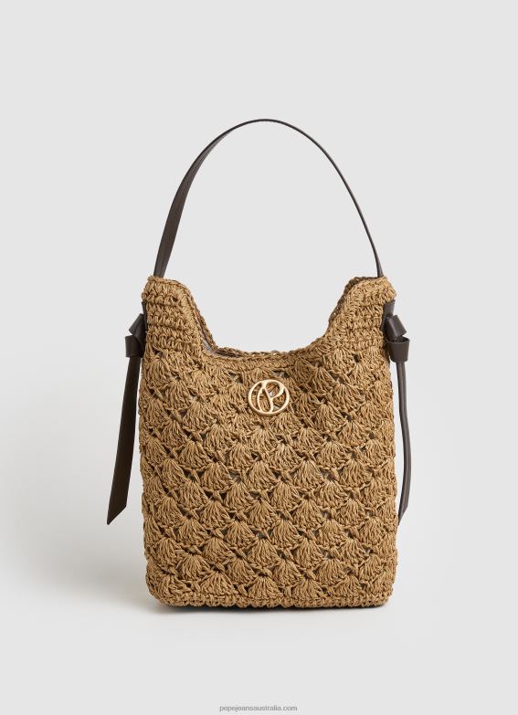 women_caramel_pepe_jeans_woven_straw_tote_60j40717.jpg Women Caramel Pepe Jeans Woven Straw Tote 60J40717 - Image 1