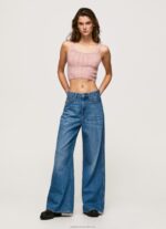Women Cloudy Pink Pepe Jeans Knit Straps Top 60J40247 - Image 2