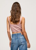 Women Cloudy Pink Pepe Jeans Knit Straps Top 60J40247 - Image 4