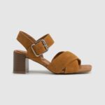 Women Cognac Pepe Jeans Altea Basic Suede Sandals 60J40649
