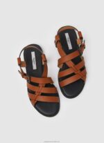 Women Cognac Pepe Jeans Hayes Rome Flat Sandals 60J40655 - Image 2