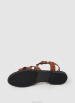 Women Cognac Pepe Jeans Hayes Rome Flat Sandals 60J40655 - Image 5
