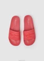 Women Coral Pepe Jeans Slider Logo Beach Flip Flops 60J40684 - Image 2