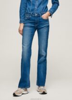 Women Denim Pepe Jeans Aubrey Slim Fit Midrise Jeans 60J4068 - Image 2