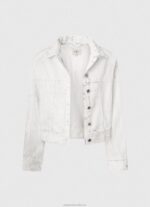 Women Denim Pepe Jeans Cracking Effect Denim Jacket 60J4095 - Image 5