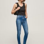Women Denim Pepe Jeans Dion High Waisted Skinny Fit Jeans 60J4041