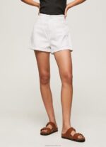 Women Denim Pepe Jeans Embroidered Flower Denim Shorts 60J40512 - Image 3