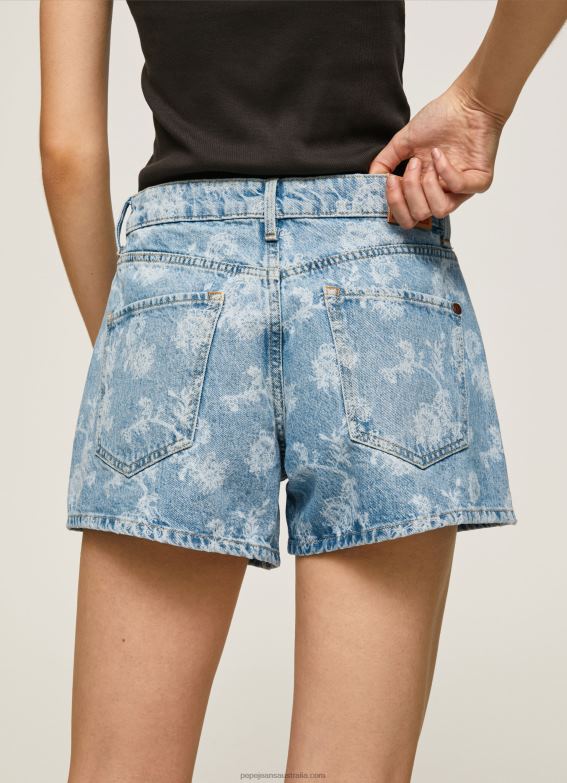 Women Denim Pepe Jeans Floral Print Denim Shorts 60J40502 - Image 5
