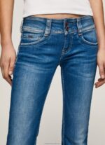 Women Denim Pepe Jeans Gen Straight Fit Mid Waist Jeans 60J406 - Image 3