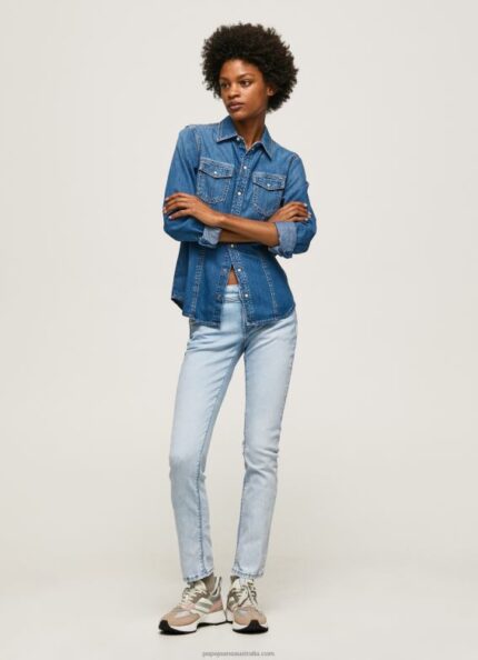 Women Denim Pepe Jeans New Brooke Midrise Regular Fit Jeans 60J4010