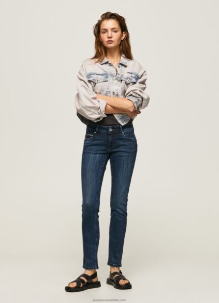 Women Denim Pepe Jeans New Brooke Slim Fit Mid Waist Jeans 60J4035