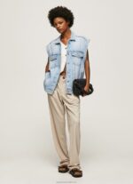 Women Denim Pepe Jeans Oversized Fit Denim Waistcoat 60J40131 - Image 2