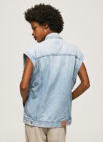 Women Denim Pepe Jeans Oversized Fit Denim Waistcoat 60J40131 - Image 4
