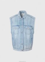 Women Denim Pepe Jeans Oversized Fit Denim Waistcoat 60J40131 - Image 5