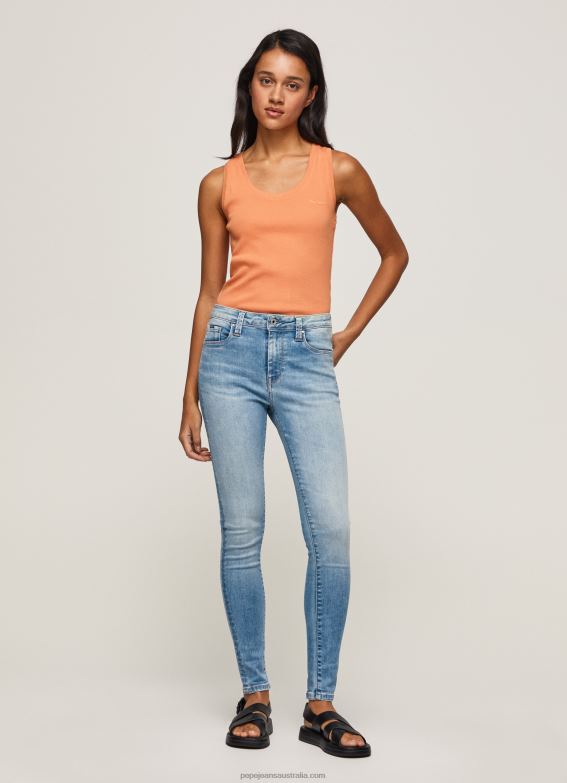 Women Denim Pepe Jeans Regent High Waisted Skinny Fit Jeans 60J4052 - Image 1