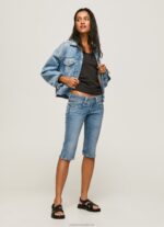 Women Denim Pepe Jeans Regular Fit 3/4 Denim Shorts 60J40508