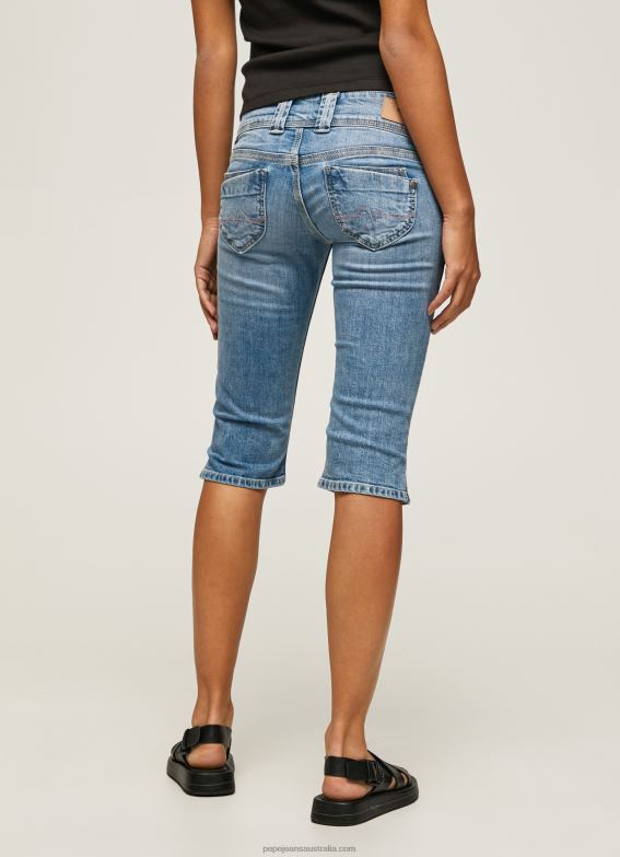 Women Denim Pepe Jeans Regular Fit 3/4 Denim Shorts 60J40508 - Image 4