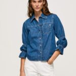 Women Denim Pepe Jeans Regular Fit Denim Shirt 60J4096