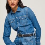 Women Denim Pepe Jeans Slim Fit Denim Shirt 60J40320