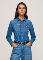 Women Denim Pepe Jeans Slim Fit Denim Shirt 60J40320 - Image 3