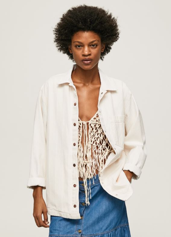 women_denim_pepe_jeans_striped_print_denim_overshirt_60j40353.jpg Women Denim Pepe Jeans Striped Print Denim Overshirt 60J40353 - Image 1