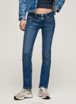 Women Denim Pepe Jeans Venus Straight Fit Low Waist Jeans 60J405 - Image 2