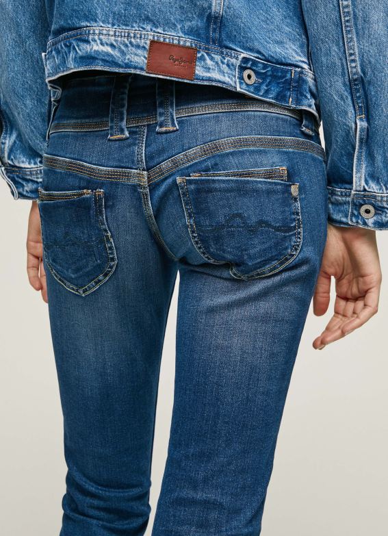 Women Denim Pepe Jeans Venus Straight Fit Low Waist Jeans 60J405 - Image 5