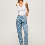 Women Denim Pepe Jeans Violet High Waisted Relaxed Fit Jeans 60J4077