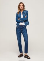 Women Denim Pepe Jeans Violet Mom Carrot Fit High Waist Jeans 60J4081