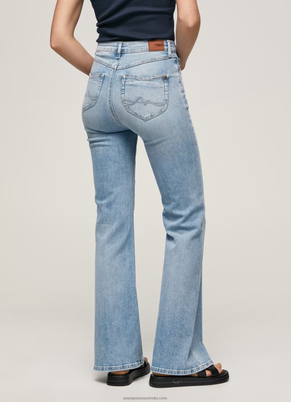 Women Denim Pepe Jeans Willa High Waisted Flared Fit Jeans 60J4059 - Image 4
