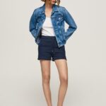 Women Dulwich Pepe Jeans Adjustable Waist Cotton Shorts 60J40517