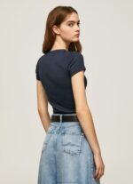 Women Dulwich Pepe Jeans Cotton T-Shirt With Logo 60J40417 - Image 4