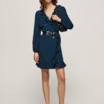 Women Dulwich Pepe Jeans Esha Wrapping Short Dress 60J40158