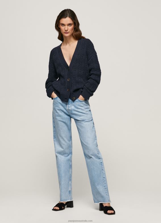 Women Dulwich Pepe Jeans Openwork Cardigan With V Neckline 60J40239 - Image 2