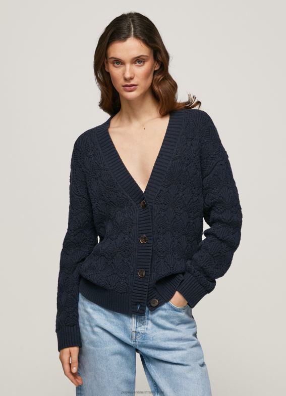 women_dulwich_pepe_jeans_openwork_cardigan_with_v_neckline_60j40239.jpg Women Dulwich Pepe Jeans Openwork Cardigan With V Neckline 60J40239 - Image 1
