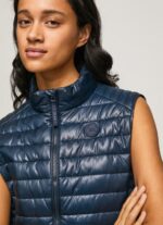 Women Dulwich Pepe Jeans Rubber Patch Logo Padded Waistcoat 60J40118 - Image 3