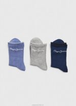 Women Ecru Pepe Jeans 3Pack Striped Socks 60J40565 - Image 5