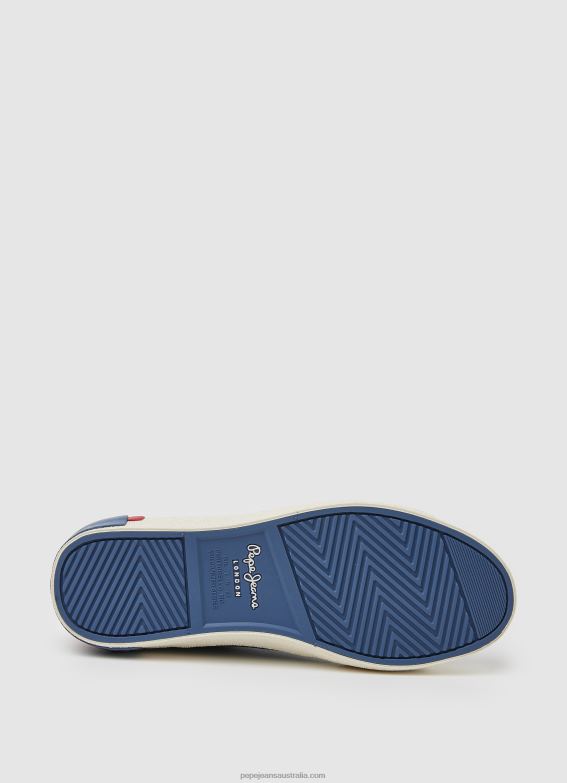 Women Factory Blue Pepe Jeans Kenton Denim Canvas Sneakers 60J40627 - Image 5