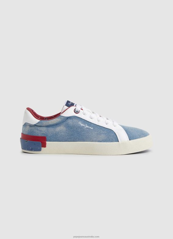 women_factory_blue_pepe_jeans_kenton_denim_canvas_sneakers_60j40627.jpg Women Factory Blue Pepe Jeans Kenton Denim Canvas Sneakers 60J40627 - Image 1
