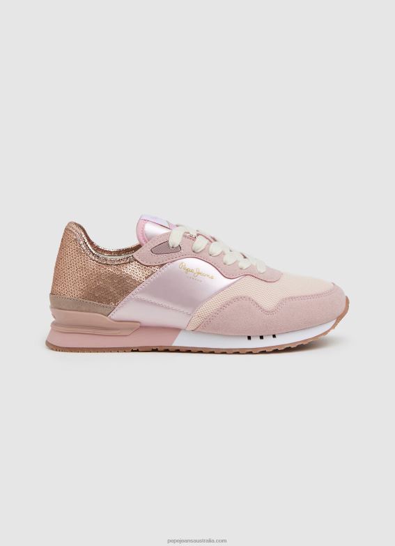 Women Factory Pink Pepe Jeans London Troy Combined Sneakers 60J40589 - Image 1