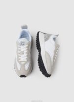 Women Factory White Pepe Jeans Lucky Leo Combined Sneakers 60J40573 - Image 2