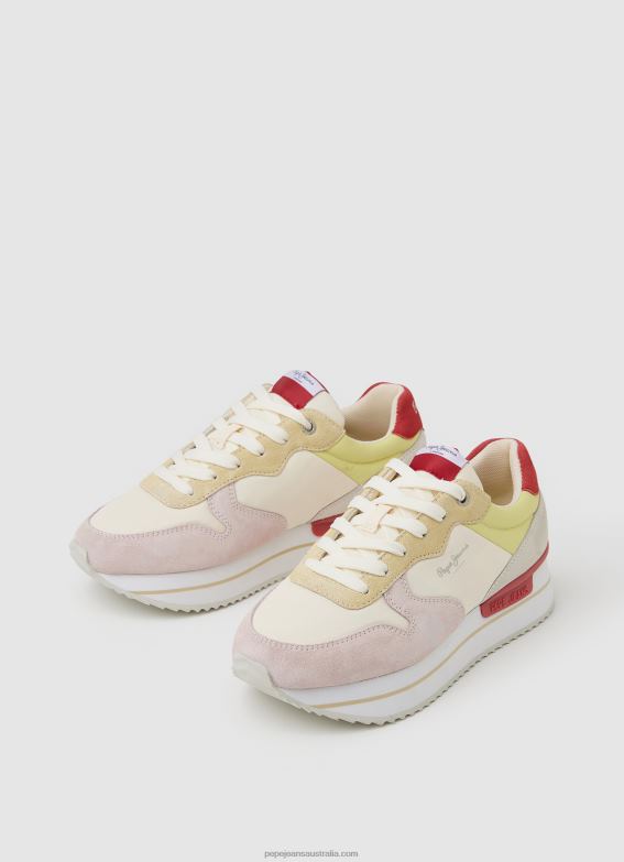Women Factory White Pepe Jeans Rusper Sweet Combined Sneakers 60J40595 - Image 3