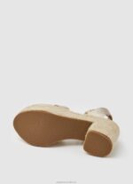 Women Gold Pepe Jeans Taffy Night Leather Sandals 60J40646 - Image 5