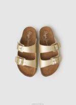 Women Golden Pepe Jeans Oban Claic Anatomical Sandals 60J40674 - Image 2