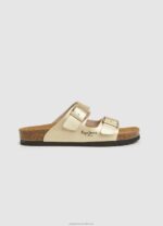 Women Golden Pepe Jeans Oban Claic Anatomical Sandals 60J40674
