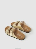 Women Golden Pepe Jeans Oban Claic Anatomical Sandals 60J40674 - Image 4