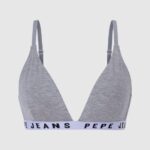 Women Grey Marl Pepe Jeans Cotton Triangular Bra 60J40566
