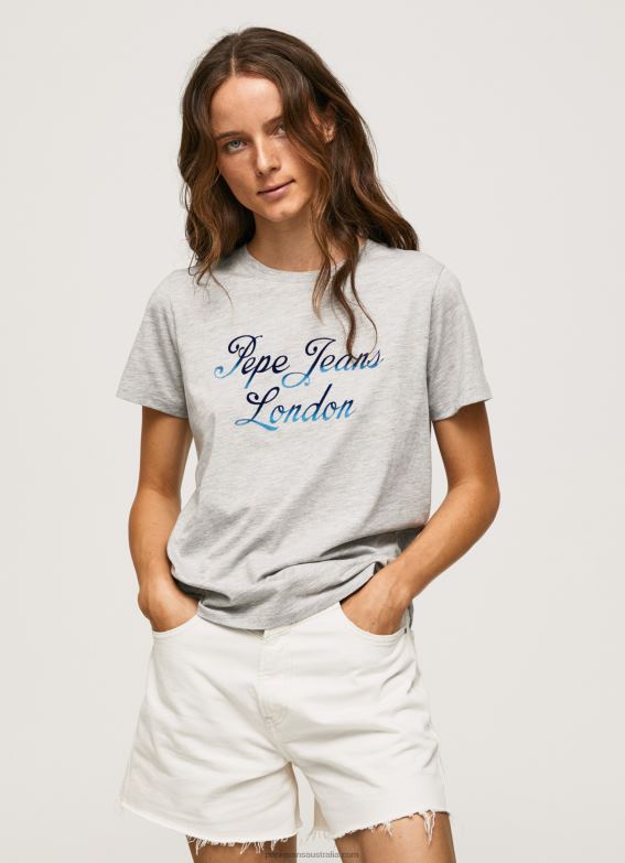 women_grey_marl_pepe_jeans_printed_logo_cotton_t_shirt_60j40412.jpg Women Grey Marl Pepe Jeans Printed Logo Cotton T-Shirt 60J40412 - Image 1