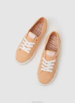 Women Light Orange Pepe Jeans Brady Basic Sneakers 60J40630 - Image 2