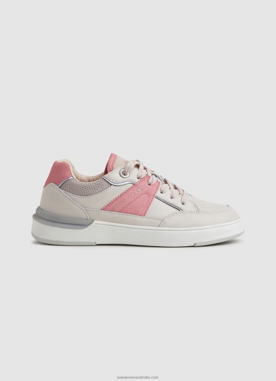 Women Light Peach Pepe Jeans Baxter Colors Combined Sneakers 60J40603 - Image 1